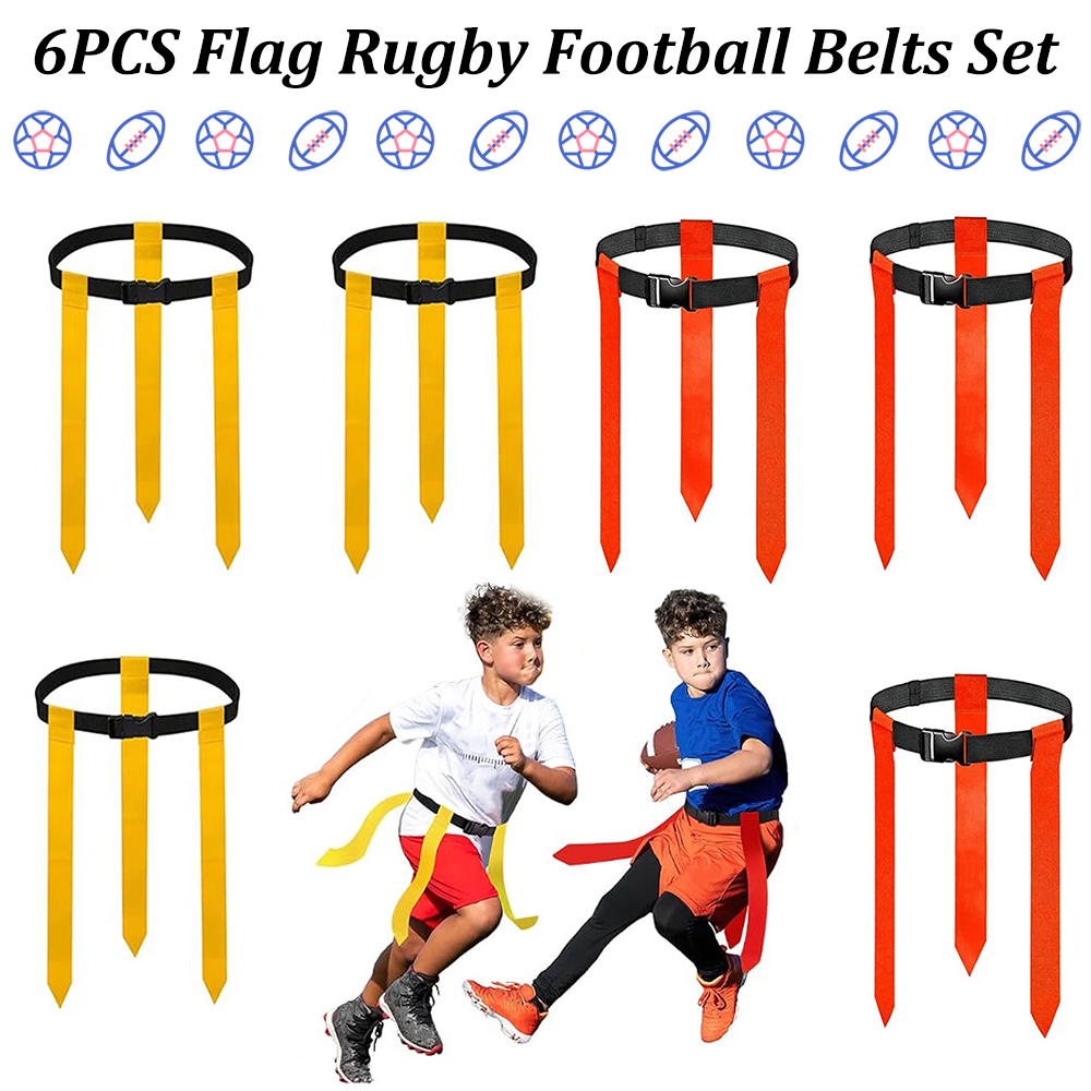 Sports Equipment Game - 6PCS Flag Football Belts Set Adjustable