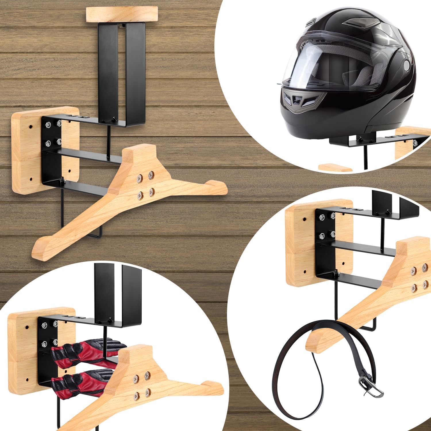 Wood Motorcycle Helmet Holder  - Sports Equipment Rack recension och pris