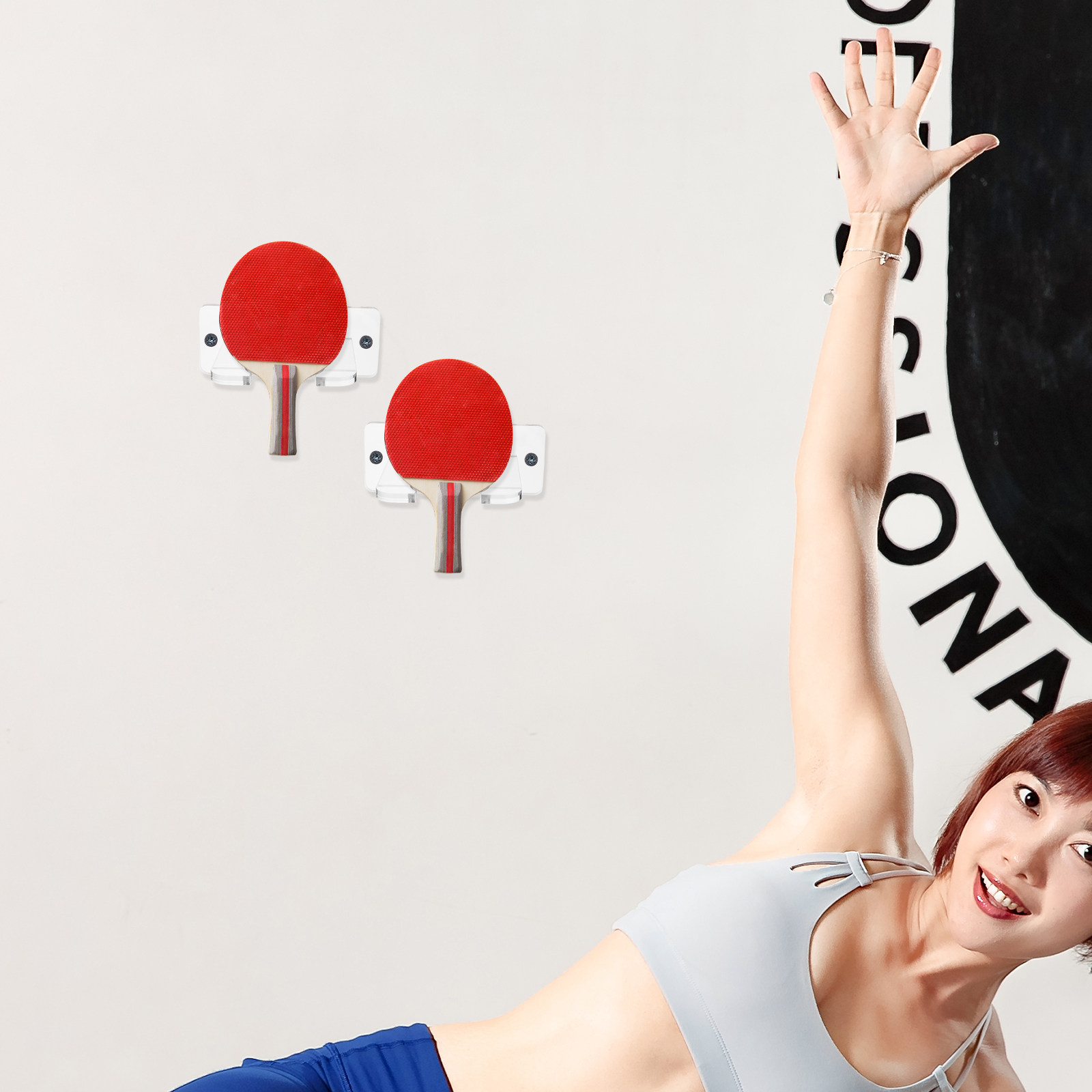 2Pcs Ping Pong Paddle Holder T - Sports Equipment Rack recension och pris
